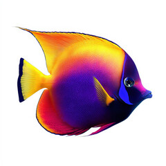 Naklejka premium Colorful fish swimming gracefully in vibrant hues of purple, yellow, and orange