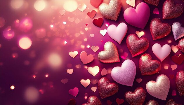 Fototapeta copy space stockphoto beautiful valentine background with hearts and romatic colors romantic backbround or wallpaper for valentiners day beautiful design for card greeting card