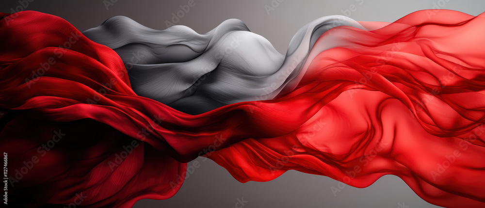 Aufkleber flowing patterns of deep crimson and soft gray create dynamic visual. smooth textures evoke sense of