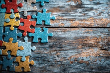 Promoting autism awareness through puzzle pieces community event creative art indoor setting engaging perspective