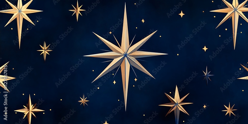 Poster a deep-blue advent-themed repeating background image that features stars
