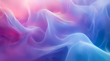 Obraz premium Abstract fractal background, wavy cyan-violet flower. Fractal. Illustration