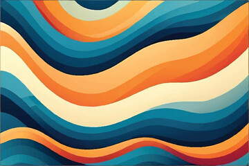 Abstract colorful wavy striped background. Wavy background. Groovy colorful wavy pattern background. Layered Waves Background. 