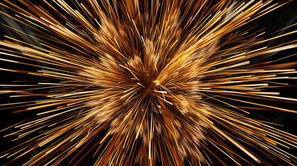 Naklejka premium Golden Radiance: Abstract Burst of Light and Metal
