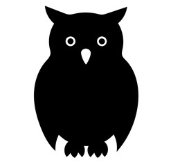 owl silhouette isolated on black
