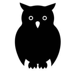 Fototapeten owl silhouette isolated on black © Jannatul