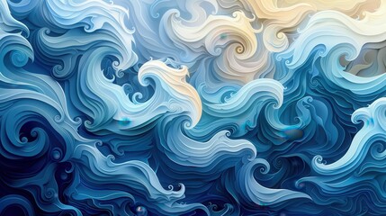 Obraz premium Swirling patterns in a vector design, capturing the essence of water currents