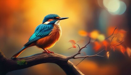 Obraz premium kingfisher on the branch