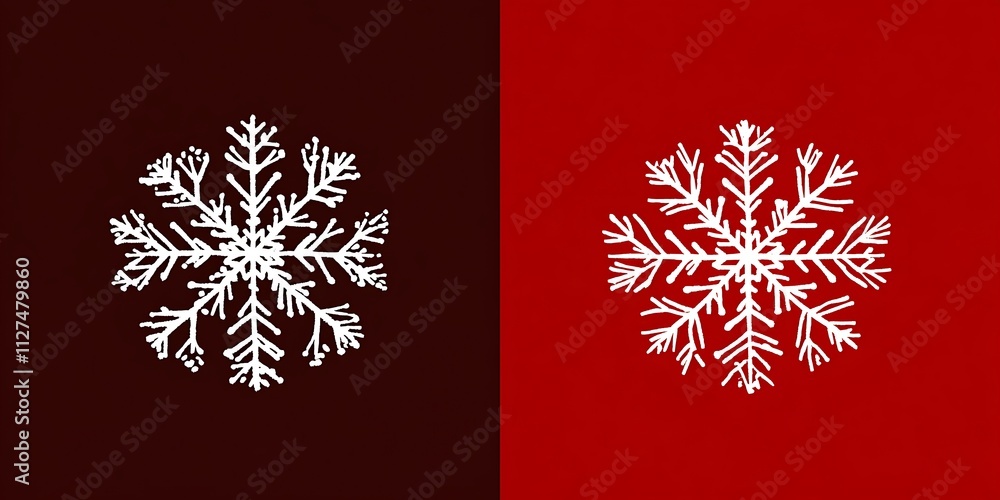 Poster pattern image of equal left and right snowflake patterns. simple illustration. christmas image.