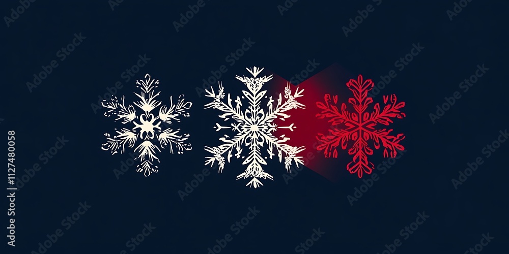 Poster pattern image of equal left and right snowflake patterns. simple illustration. christmas image.