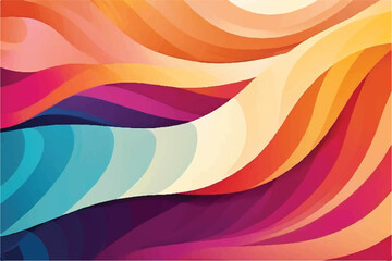 Abstract colorful wavy striped background. Wavy background. Groovy colorful wavy pattern background. Layered Waves Background. 