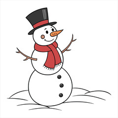 Christmas snowman vector