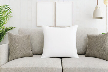 Pillow mockup, white pillow 