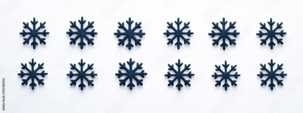 Poster Stylized snowflakes arranged in a grid pattern