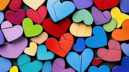Obraz premium colorful heart decorations in various shapes and sizes