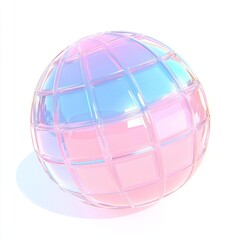 Obraz premium A gradient crystal glass design incorporated into a 3D holographic mirror ball