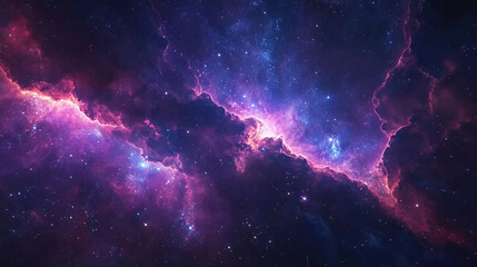 Obraz premium Colorful galaxy nebula in vast cosmos, vibrant stars illuminate infinite space, swirling cosmic clouds glow in deep night sky, ethereal stardust paints universe canvas.