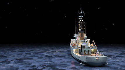 艦艇　3DCGレンダリング © tsuneomp