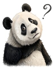 Obraz premium confused panda with bamboo
