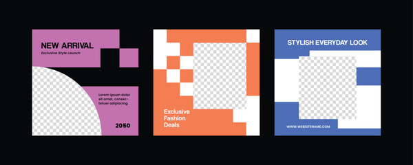 Fashion square social media post template