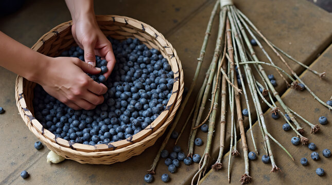brazillian a&ccedil;ai basket harvesting