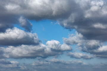 Fototapeta premium A cloudy and stormy sky on an early spring morning