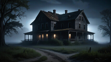 haunted house in the woods
