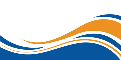 Obraz premium Blue and orange business wave banner background