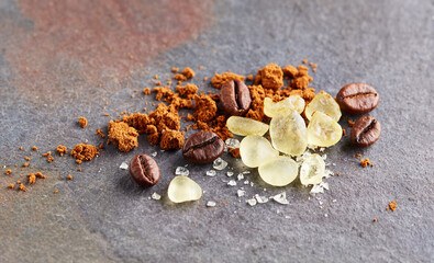 Mastic coffee on old graphite background