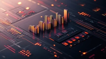 High-resolution financial analysis graphs displaying market trends with data insights and visualizations
