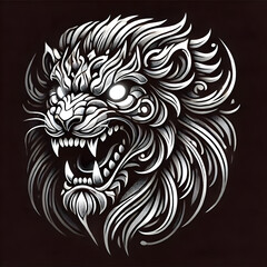 Fototapeta premium Radiant Roar: The Lion's Fierce Shining Crown