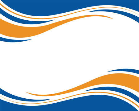 Blue and orange business wave banner background