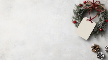 Festive Christmas wreath with natural decorations