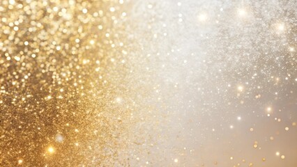 Obraz premium Glittering golden and silver bokeh background with soft lights and copy space