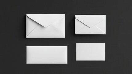 collection of white envelopes on dark background