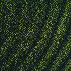 A high-tech drone hovers over a lush soybean field, capturing real-time agricultural data. The aerial perspective emphasizes the vastness of the crop and the innovative farming techniques in use.