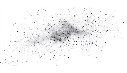 A network of interconnected dots and lines representing a complex digital structure, symbolizing data flow, connections, and the power of technology.