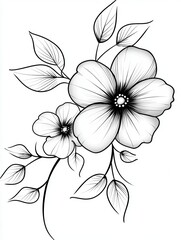 Elegant Floral Line Art Design for Modern Decor and Crafting