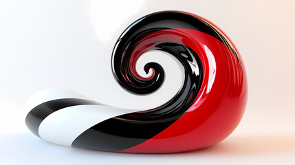 A spiral with black and white stripes. Spiral. Illustration