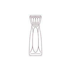 Vector illustration with outline silhouette of perfume bottle on isolated background.