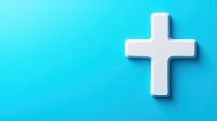 Obraz premium White cross on a blue background