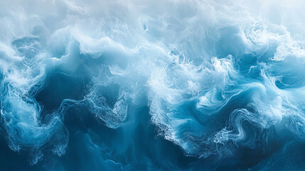 Obraz premium Blue water wallpaper, white liquid surface in motion, swirling clean waves with light reflections, rippling ocean inspired backdrop, vibrant aqua texture design.