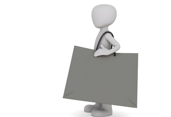 Big discount and shopping sale. Man buy shopping bag isolated on white. Man with shopper bag. Purchasing present online. Buy and pay online. Man pay online in internet shop. Black Friday