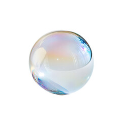 Beautiful Transparent Soap Bubble with Iridescent Surface Details