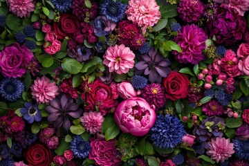 Colorful floral arrangement featuring various flowers in bloom