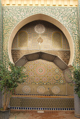 Moroccan zellige fountain