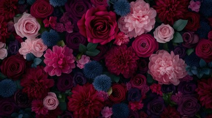 Colorful floral arrangement showcasing various blooms in detail