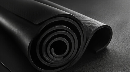 Yoga mat, carpet from rubber foam for pilates, sport training and meditation. Vector realistic mockup of gym equipment, rolled up and spread out blank mattress for yoga, fitness and exercise top view