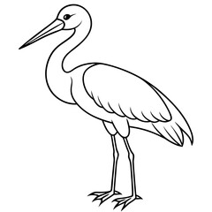 Obraz premium Stork line art vector illustration