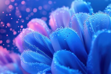 Fototapeta premium An abstract blue water droplets background with a captivating visual effect.